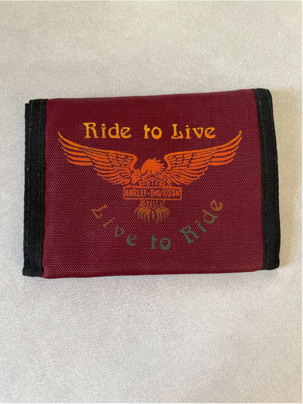 Men's Harley-Davidson Tri-Fold Wallet One Size Red and Black